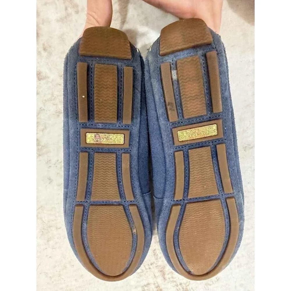 Sperry Gold Cup Navy Blue Suede Penny Driver Loafers 8M